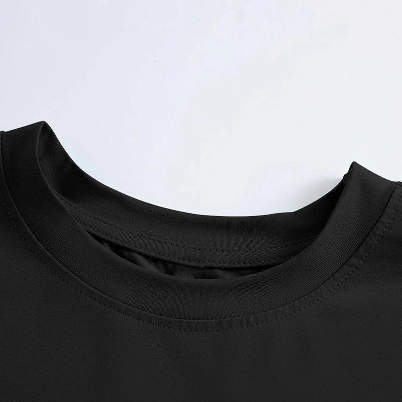 【Plus Size】 Figure & Letter Graphic Round Neck Tee, Summer Outfits, Graphic Tees, Casual Short Sleeve T-shirt for Daily Wear, Women Clothing for All Seasons, Womenswear, Tshirt, Streetwear,clothes for back to school,first day of school outfits